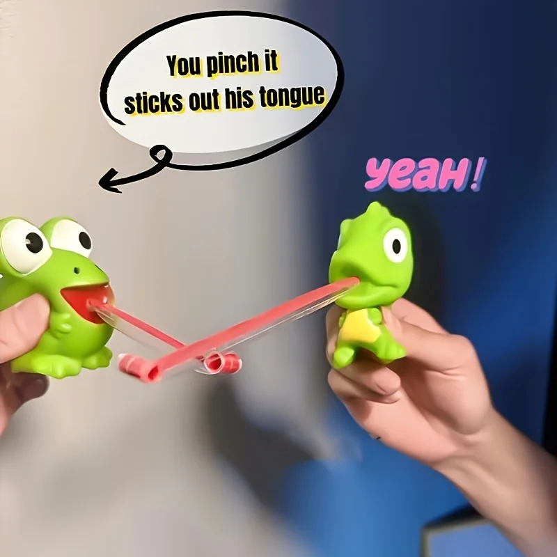 متعة الضفدع وديناصور قابل للسحب اللسان الاسترخاء لعبة حفلة تفاعلية لعبة هدية الكريسماس للأطفال عيد الميلاد تخزين المواد #1
