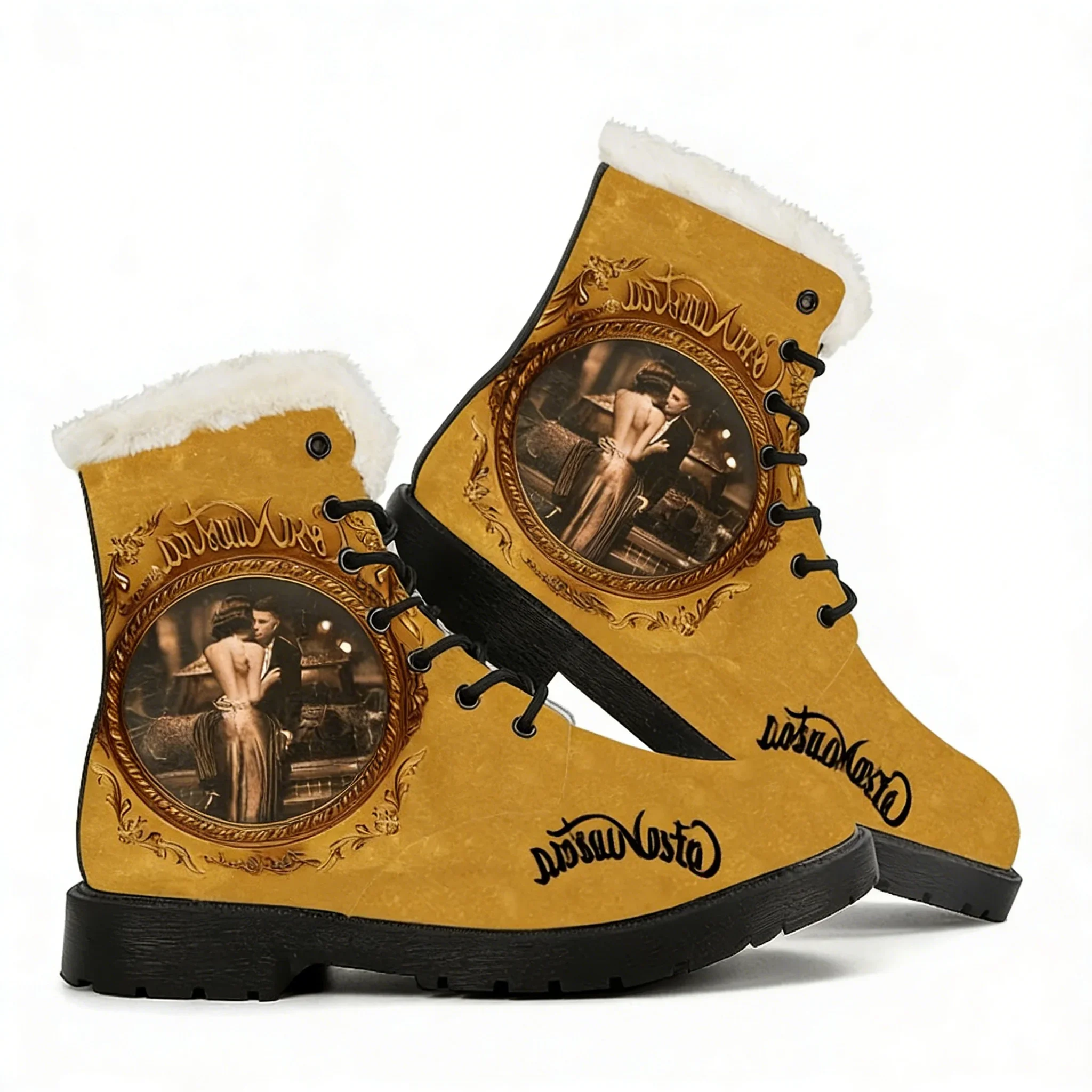 Singer Rauw Alejandro Cosa Nuestra Plush Boots Mens Womens Teenager Shoes Outdoor Water proof Casual Boot Customize Boots