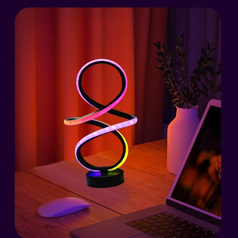 Advanced sense of creative atmosphere Bedroom bedside small table lamp Warm romantic atmosphere RGB Symphony pickup lamp