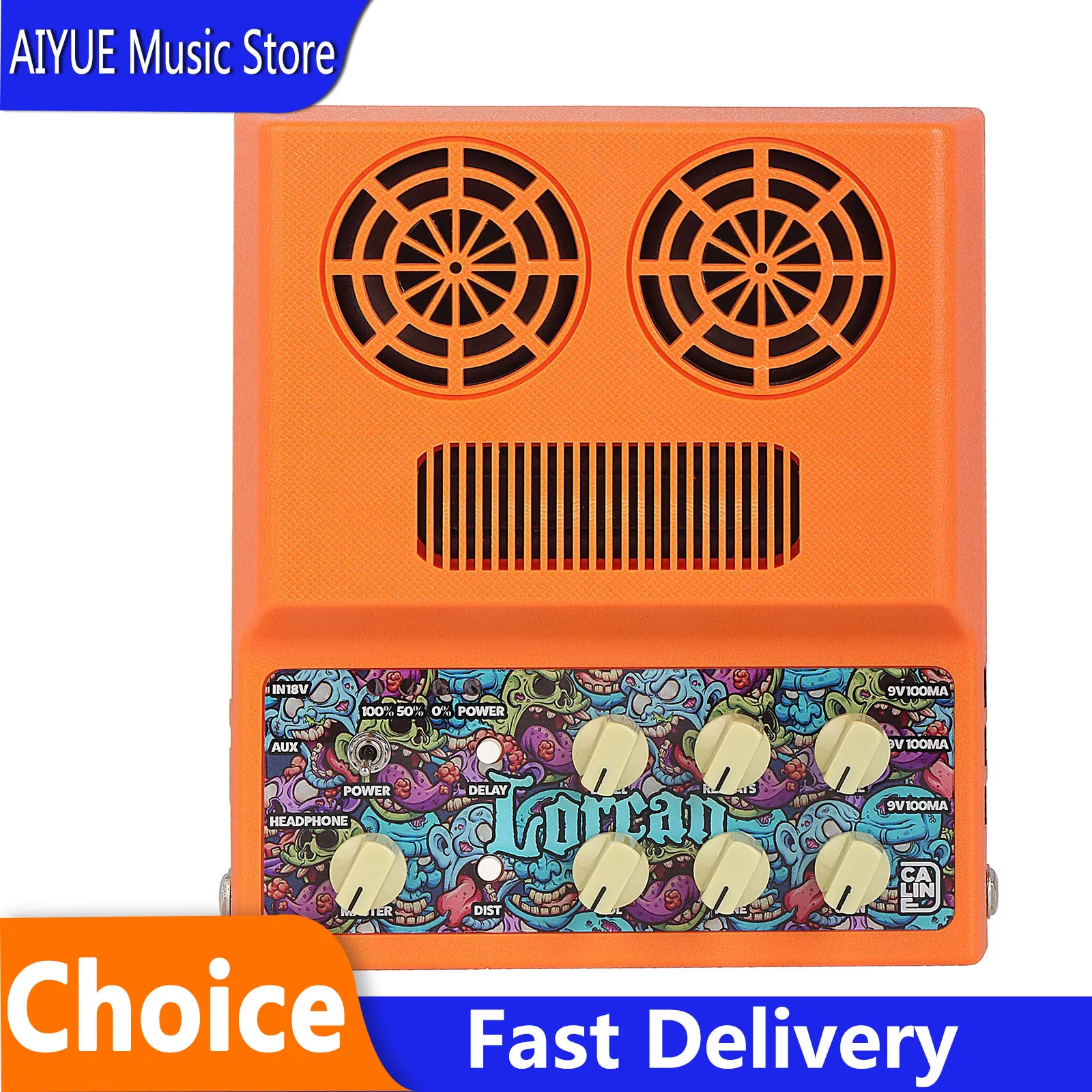 

Caline CA-100G Guitar Amplifier Desktop Stereo Connectable Effects Amplifiers With AUX and Headphone Function Distortion Delays