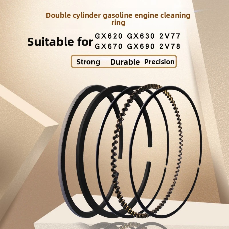 XMSJ Complete Piston Ring Set Spare Parts for 10KW V-Twin Generator, Fit Honda GX620 GX630 GX670 GX690 Lifan 2V77 2V78