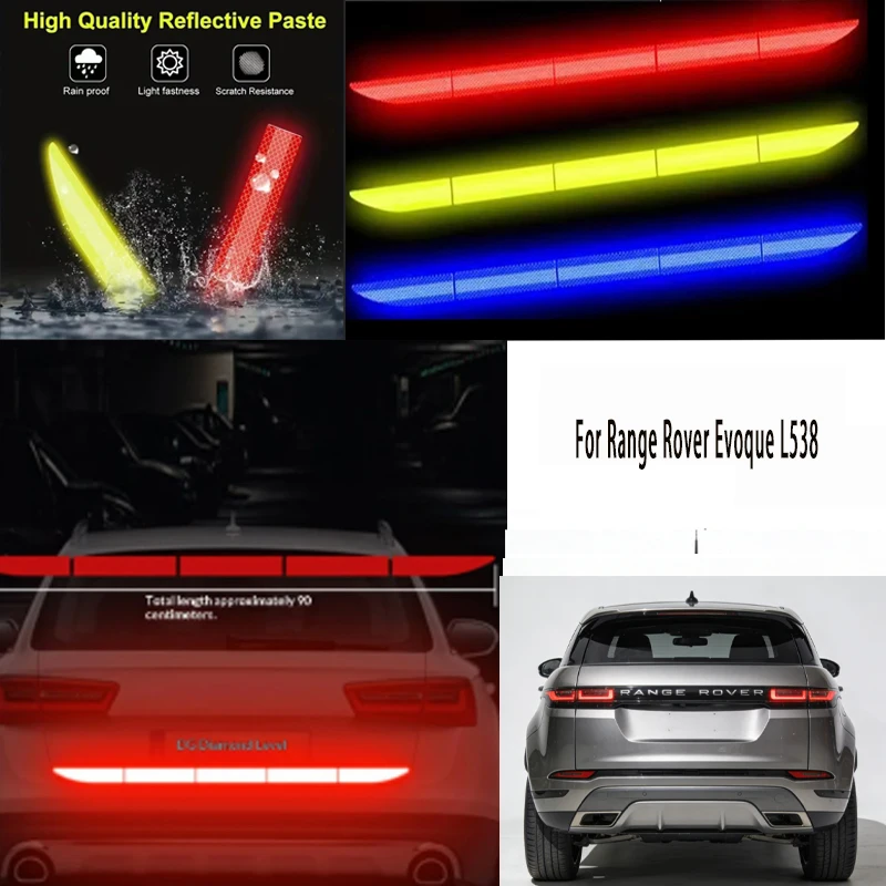 

For Range Rover Evoque L538 1pcs Reflective Warning Safety Tape-Car Trunk Anti-Collision