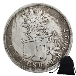 Mexico Peace Eagle Hobo Nickel Couple Art Coin Memorial Pocket Gift Coin/Funny Commemorative Good Luck Coin+Gift Bag