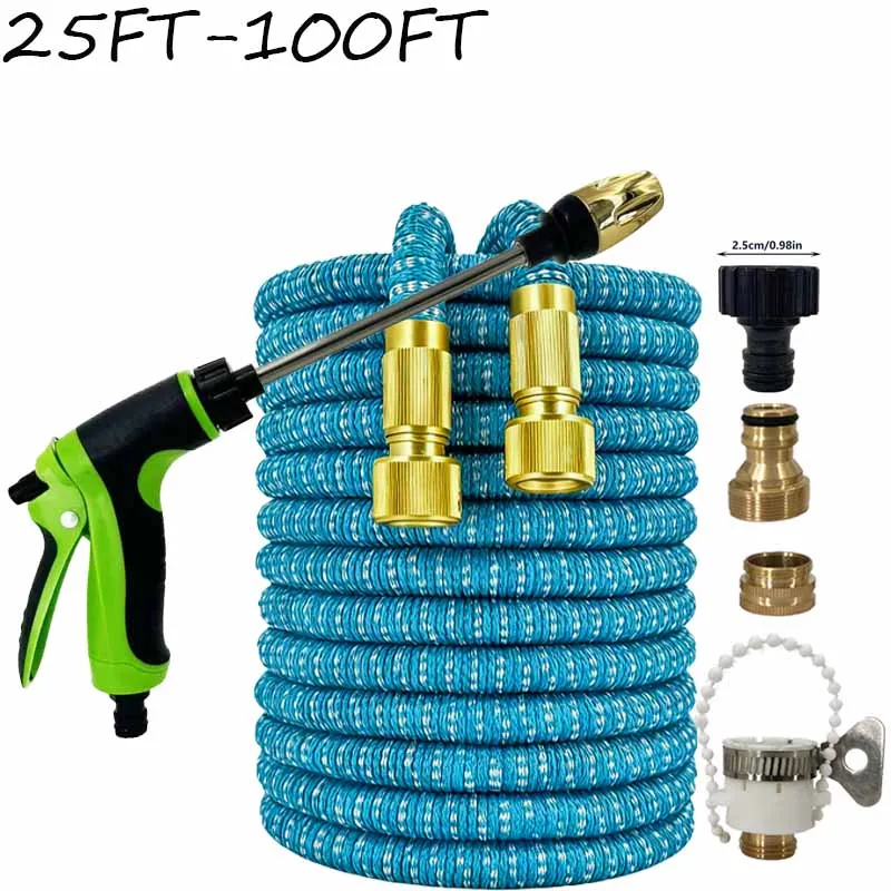 

Телескопический волшебный шланг, многофункциональный водяной пистолет высокого давления, портативная машина для очистки высокого давления 25–100 футов