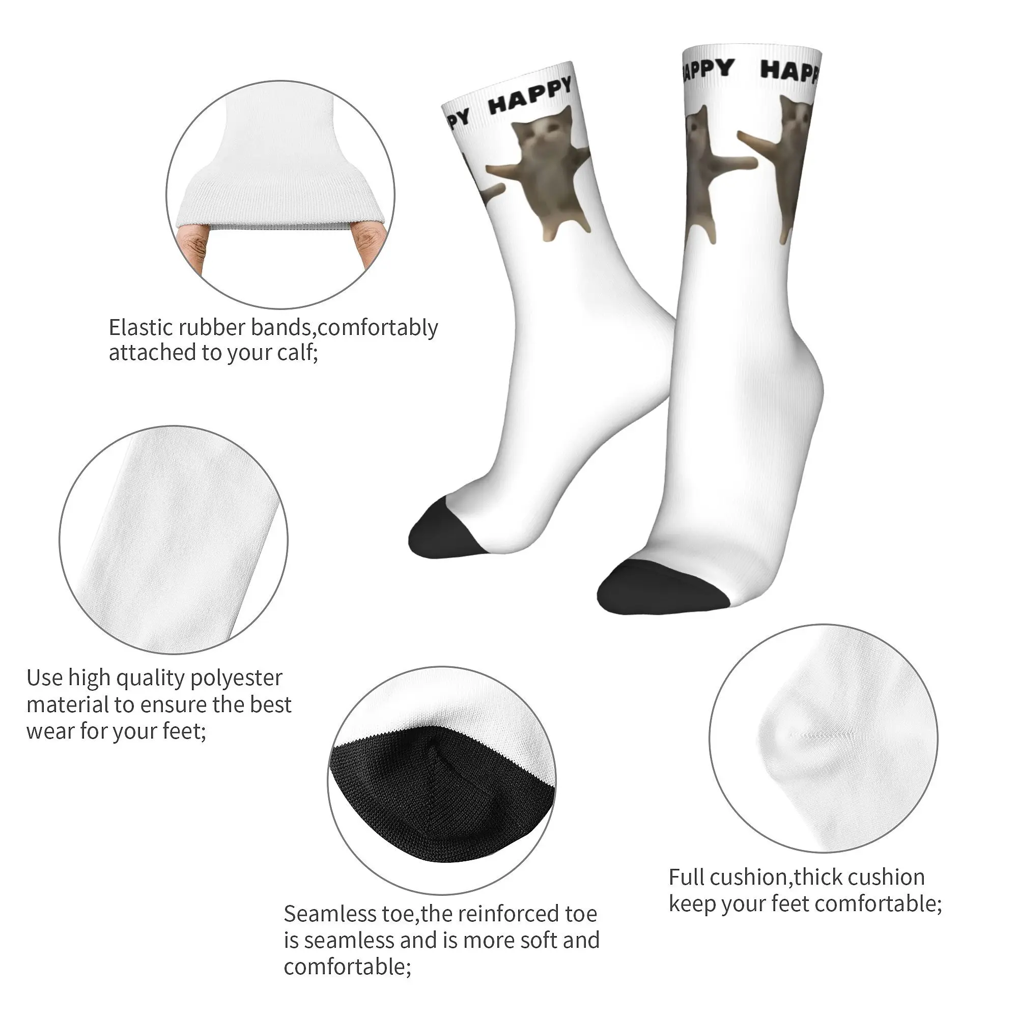 Hapi Cat Dance Meme Chaussettes pour hommes et femmes, Accessoires, Chaud, Doux, Meilleurs cadeaux