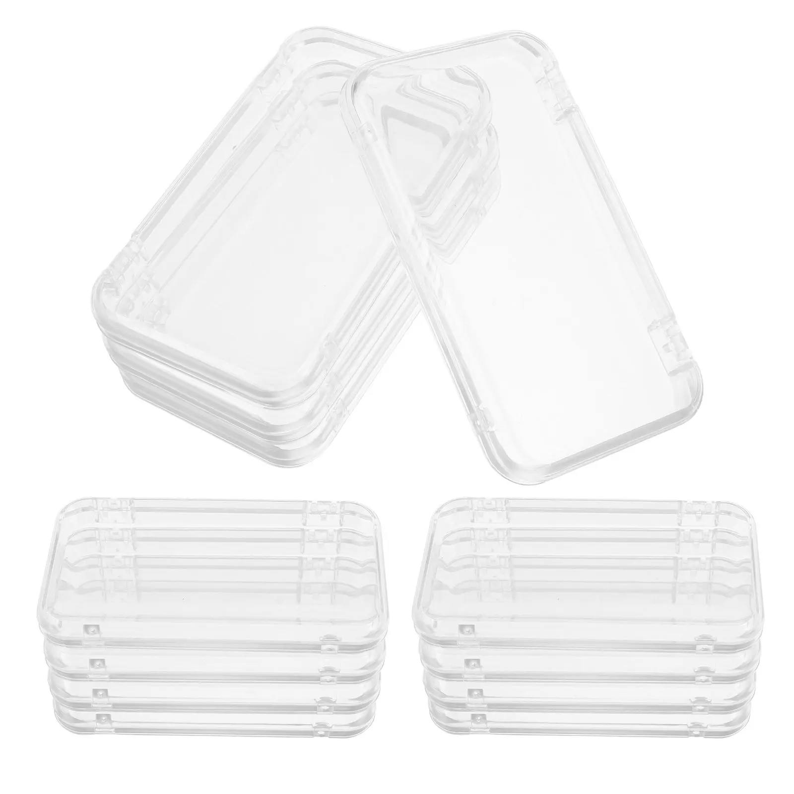Picture 6: 12Pcs Clear Rectangle Plastic Press on Nail Holder Organizer Compact Storage Box Travel Friendly Plastic Container for Nail Tips