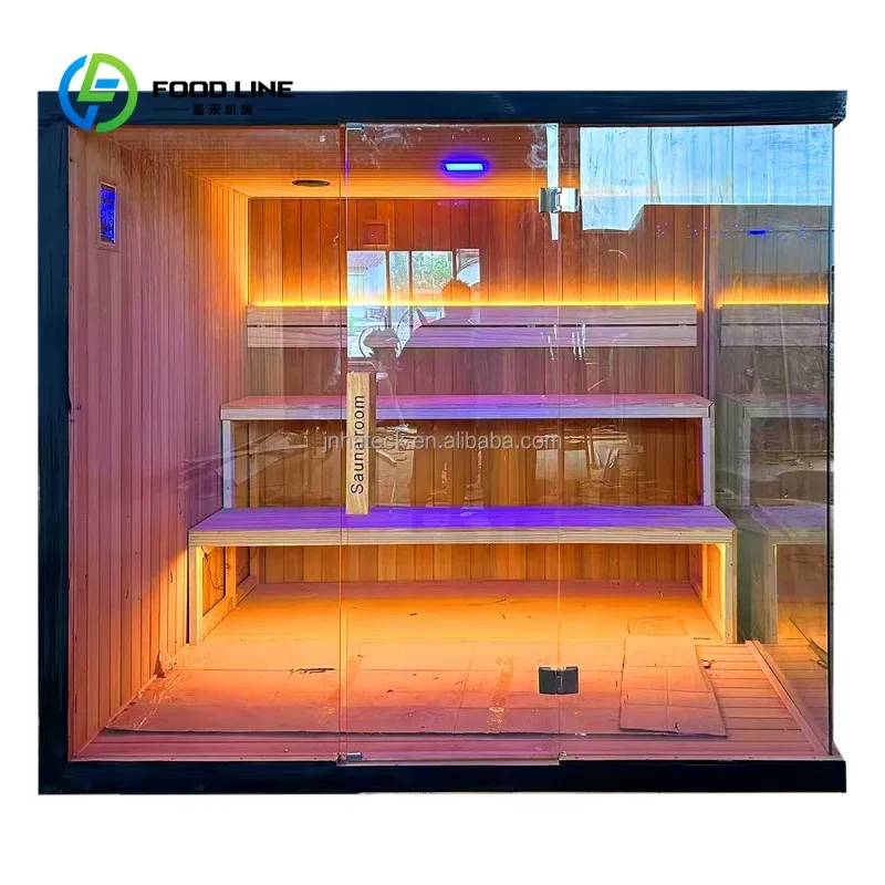Customized Sauna Room For Office Recreation Area Compact Design With Glass Front And Wooden Grilles Bulk Purchase Special Offer