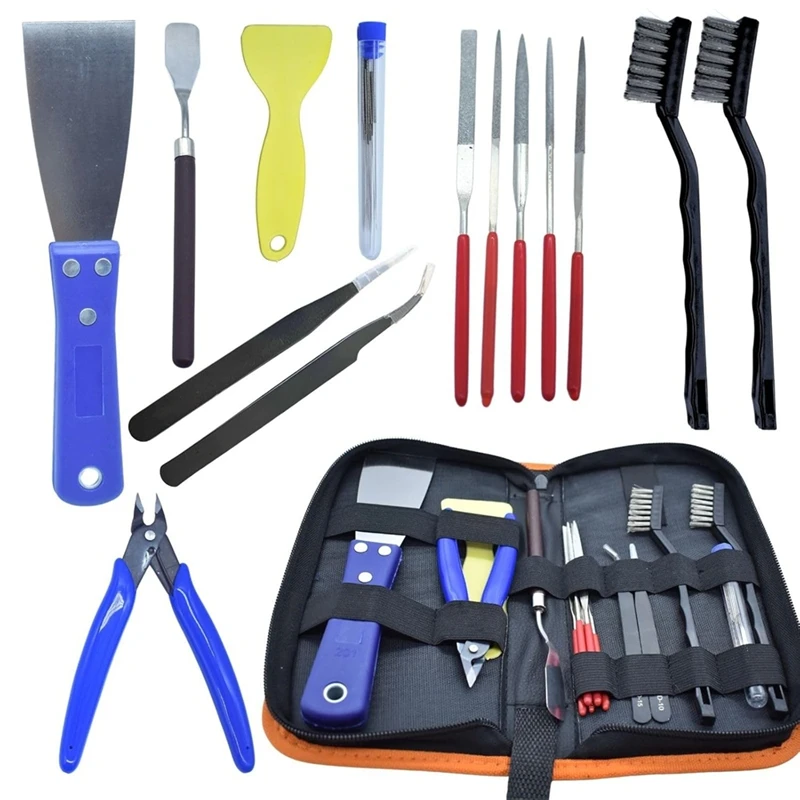

3D Printer Tool Kit,24Pcs 3D Printer Nozzle Cleaning Tool Removal Tool Kit, Wire Brush, Wire Flush Cutter, Scraper Knife