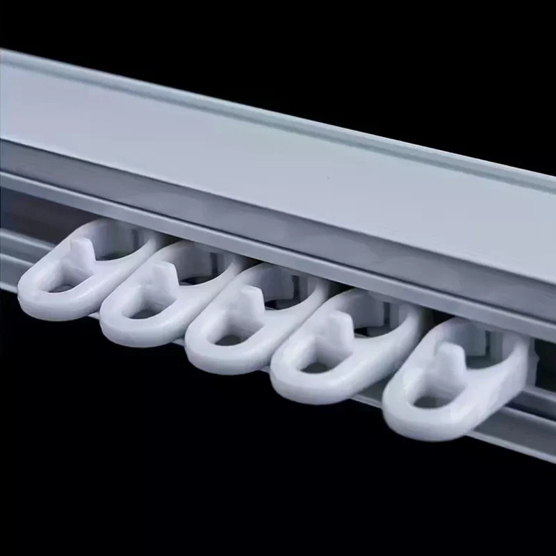 50pcs Of Lightweight Curtain Rail Sliding Wheel Hook Type Universal Straight Rail Curved Rail Slider Curtain Hook Ring