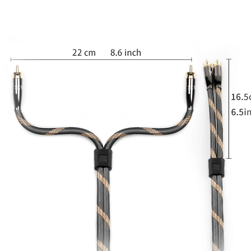 SKW HIFI 2 Rca - 2 Rca 스테레오 오디오 케이블 2Rca - 2Rca 코드 남성 - 남성 24K 금도금 구리 커넥터, BG-04