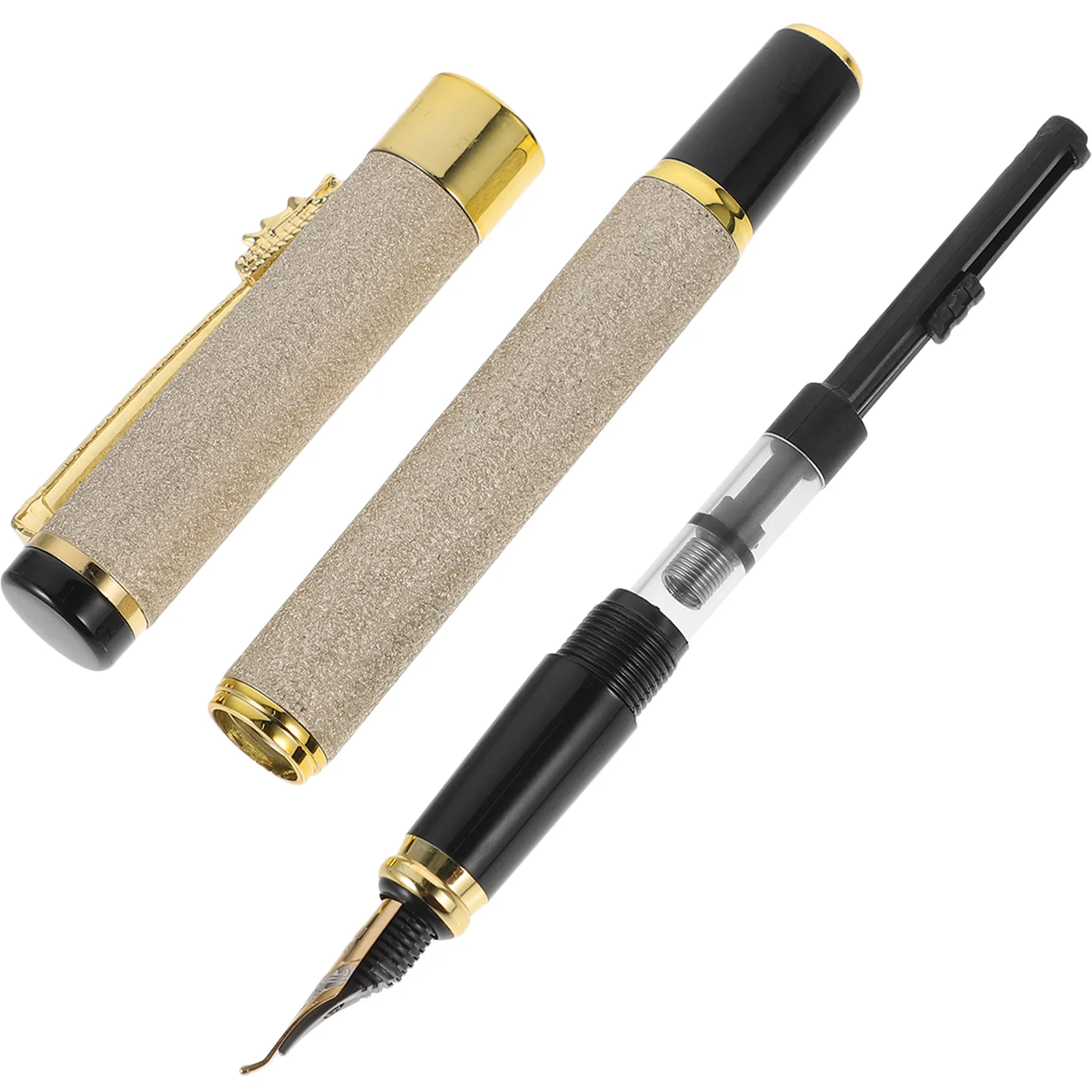 Fountain Pen Portable for Drawing Writing Gift Calligraphy Students Stationery Beige Delicate