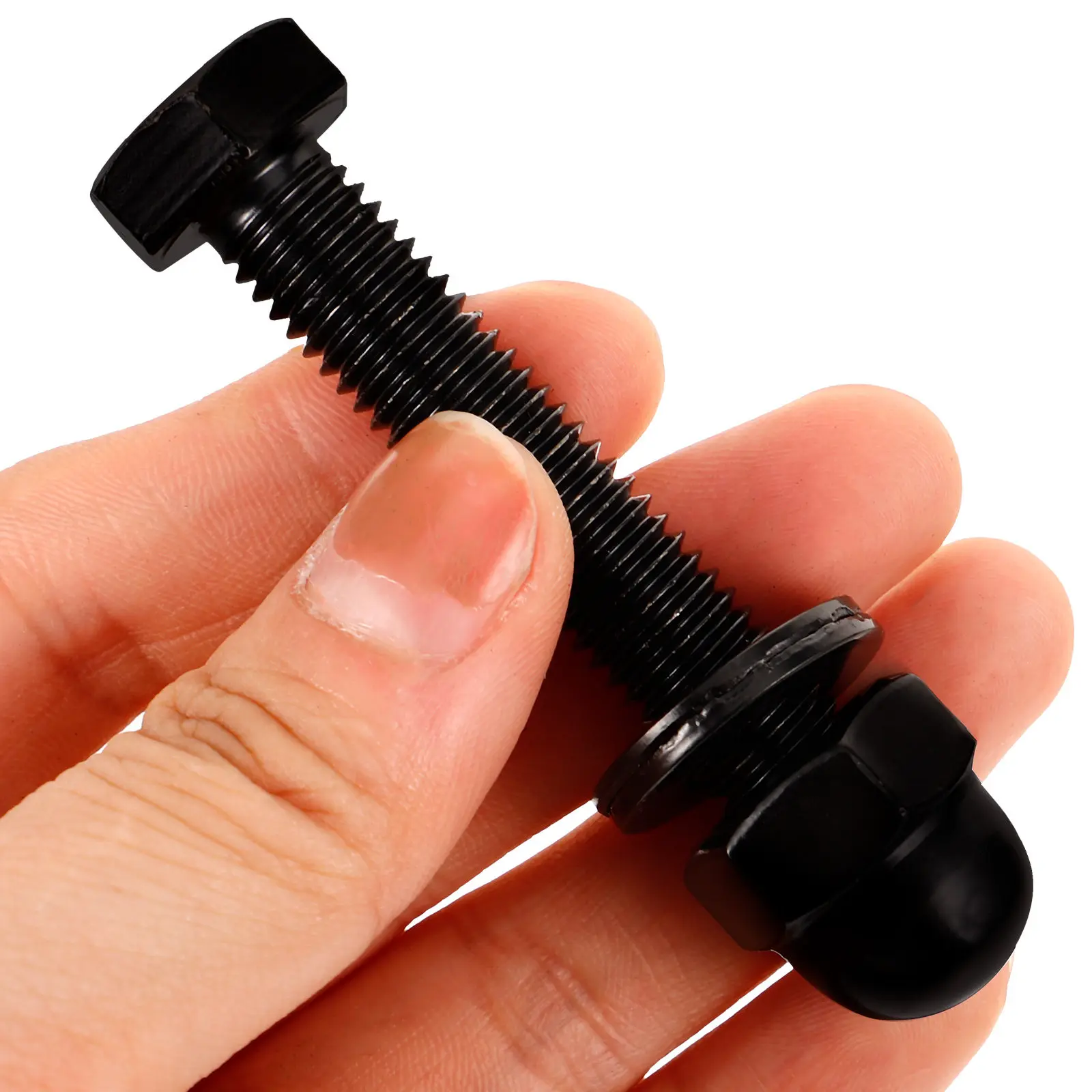 4Sets Barn Hexagon Screw Nut Kit High Carbon Steel Heavy Duty Barn Door Screws Replacement Fully Threaded Hardware Fastening