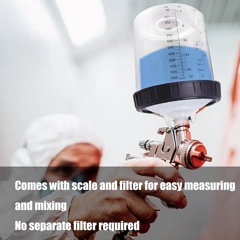 Disposable Paint Guncup Spray Guncup Liner And Cap System Plastic Paint Sprayer Mixing Cup For HVLP