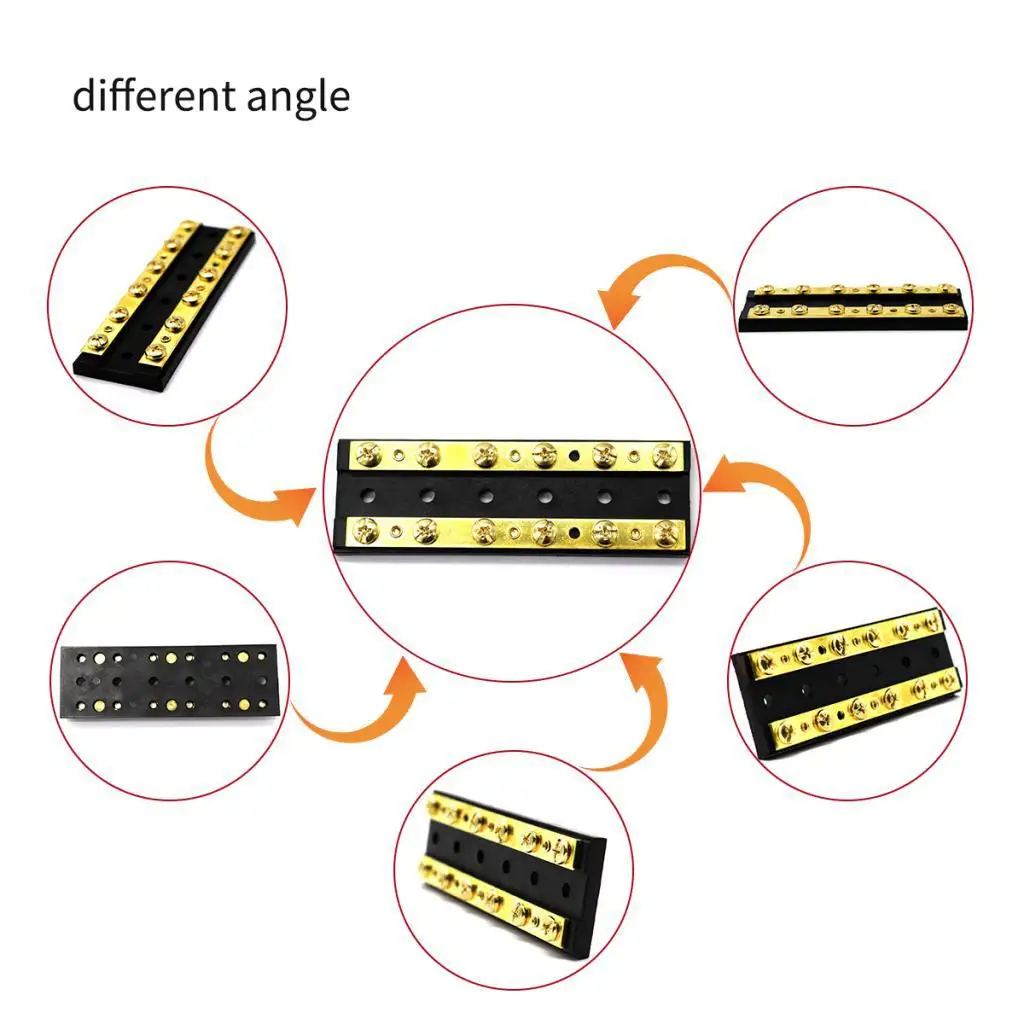 Double Bus Bar Glass Fiber Reinforced Marine Terminal Block for Yacht Truck Electric System