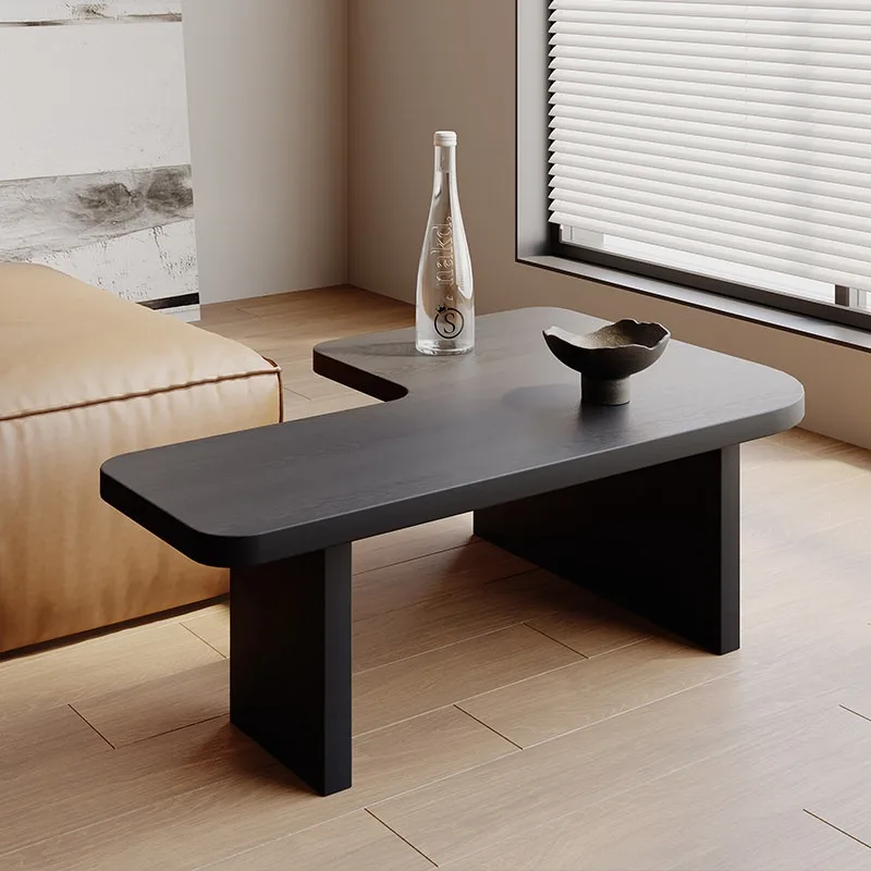Irregular Black Coffee Table Japandi Unique Cool Modern Coffee Tables Minimalist Living Room Tavolino Da Salotto Accessories