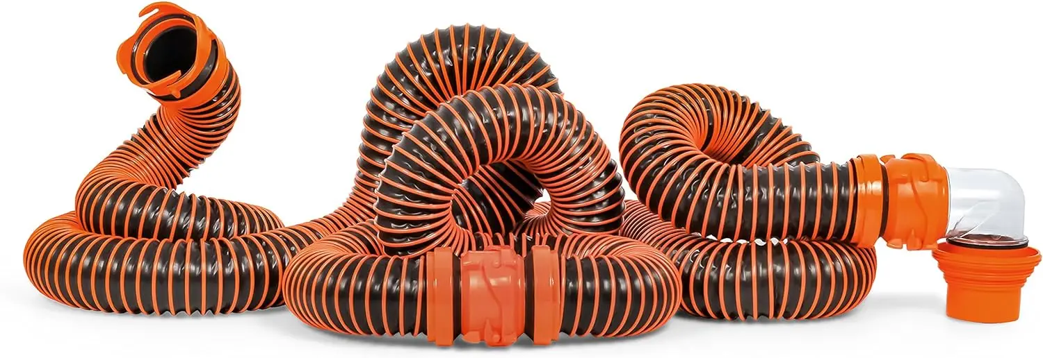 Camco RhinoEXTREME 20-Foot Camper/RV Sewer Hose Kit | Features TPE Technology for Abrasion Resistance and Crush Protection