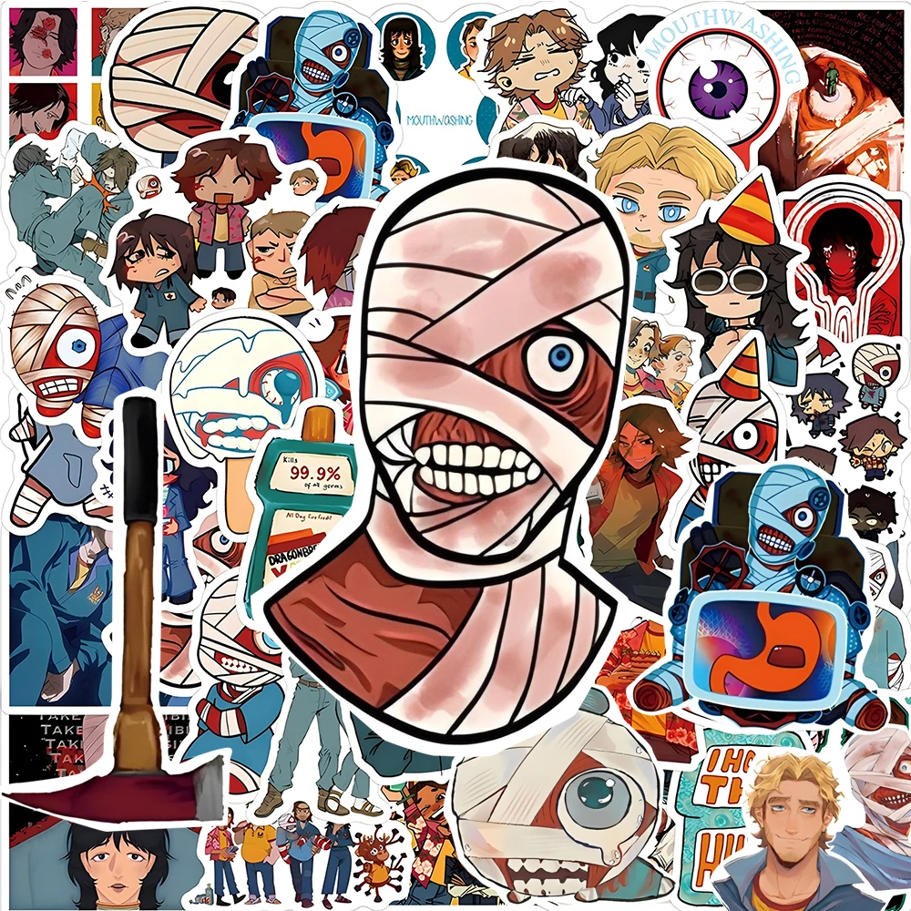

10/30/55pcs Cool Horror Game Mouthwashing Cartoon Stickers Anime DIY Skateboard Laptop Suitcase Phone Waterproof Sticker Decals