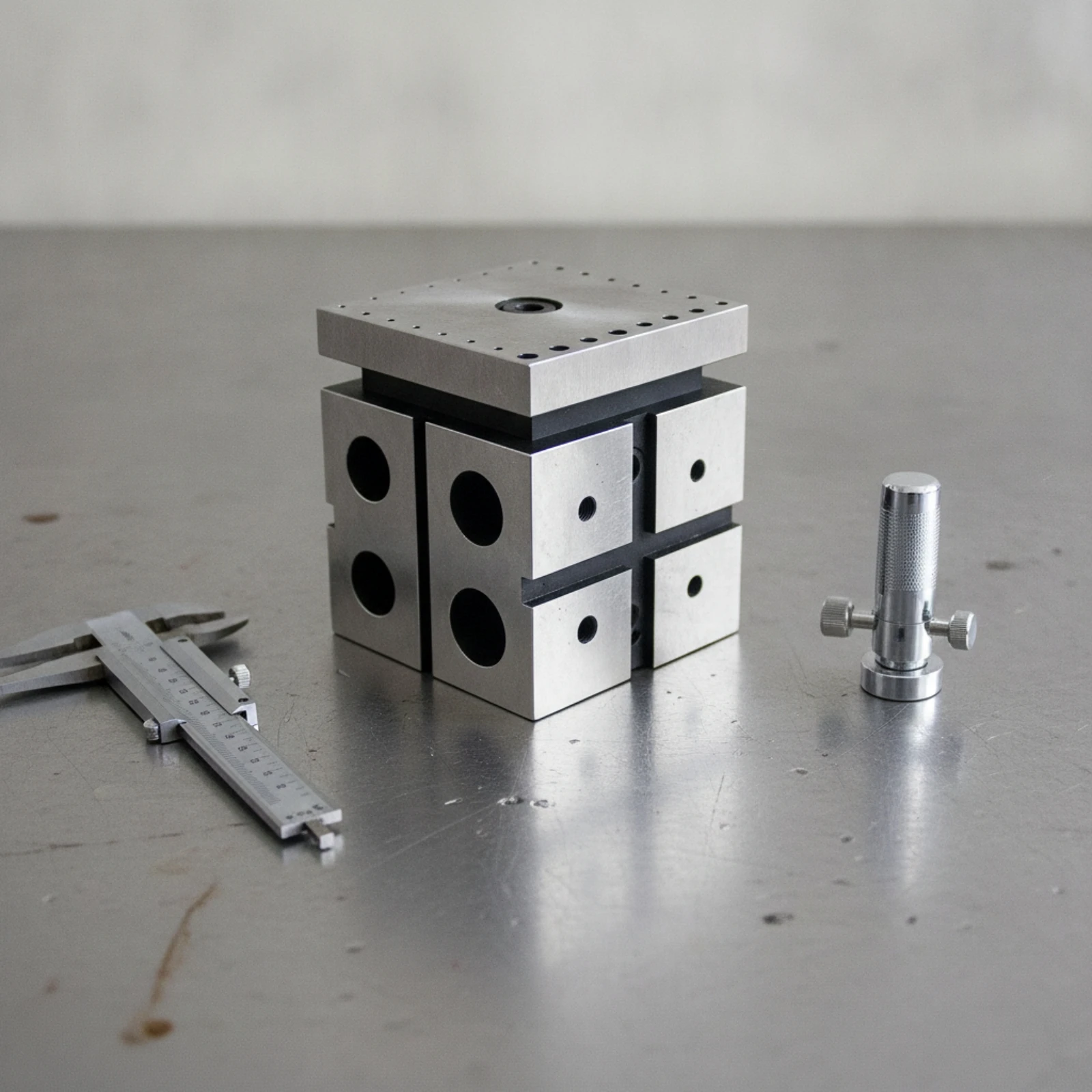 Steel Bench Block with Holes Solid Watch Repair Block Polished Compact for Watchmakers