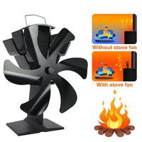 6 Blades Heat Powered Stove Fan Log Wood Burner Eco-fan Quiet Fireplace Fan Winter Warm Home Heater Efficient Heat Distribution