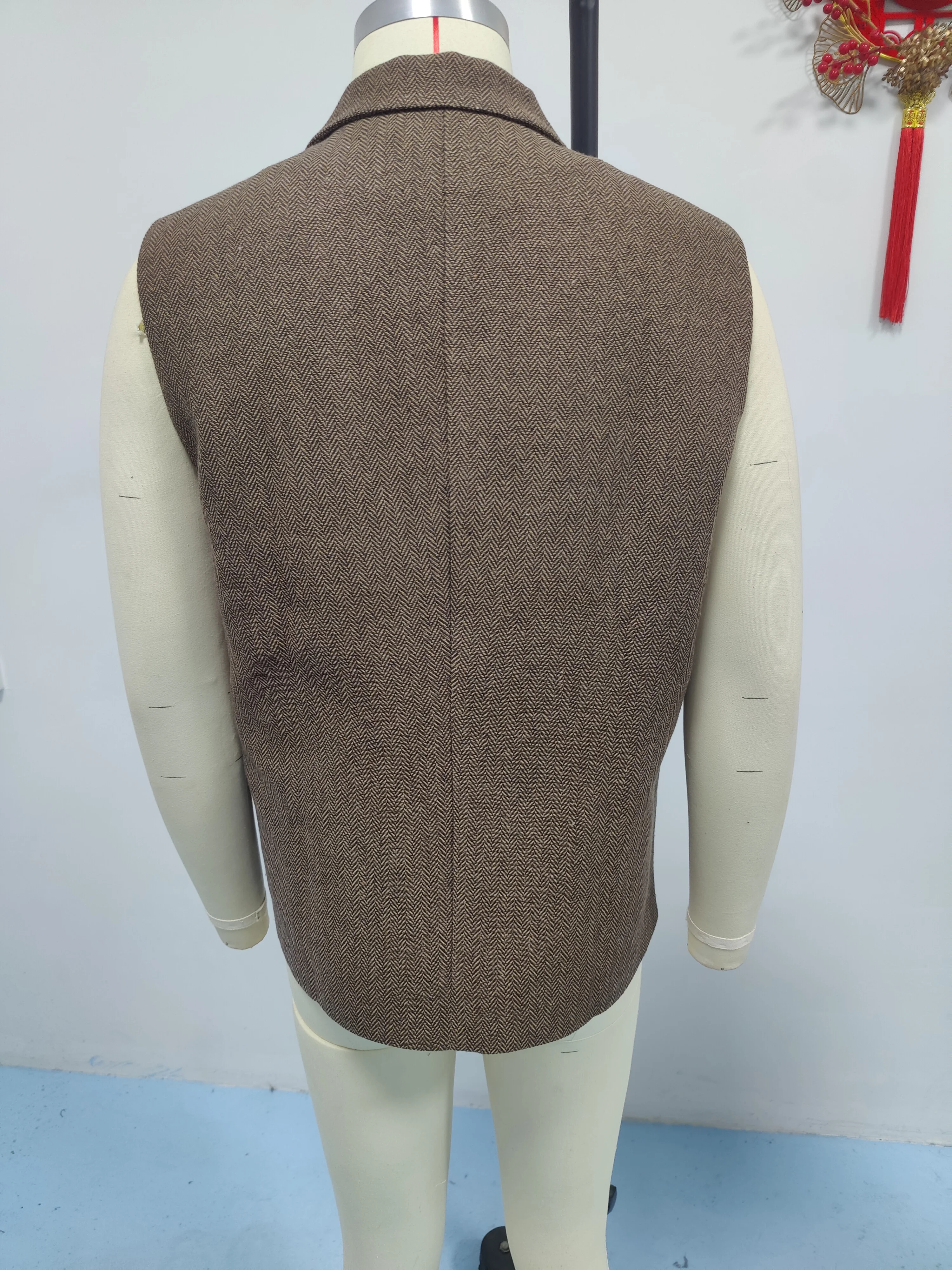 سترة رجالية بنمط متعرج - صدرية بدون أكمام لملابس كاجوال ذكية #2