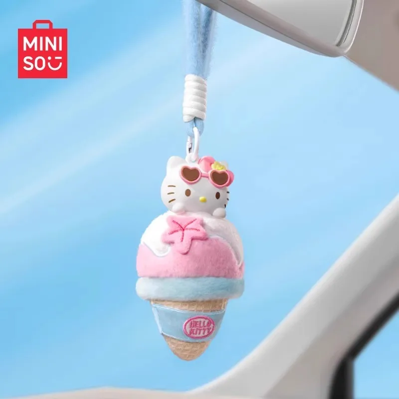 جديد MINISO صندوق أعمى HELLOKITTY الصيف الجلد الأسود سلسلة صندوق الغموض أفخم الروائح قلادة مخصصة Kawaii لعبة هدية مزخرفة