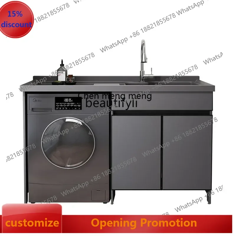 

ss7486 new style Wash Wardrobe Alumimum Balcony Ark with Washboard Large Pool Whole Washbin Assembled Cabinet