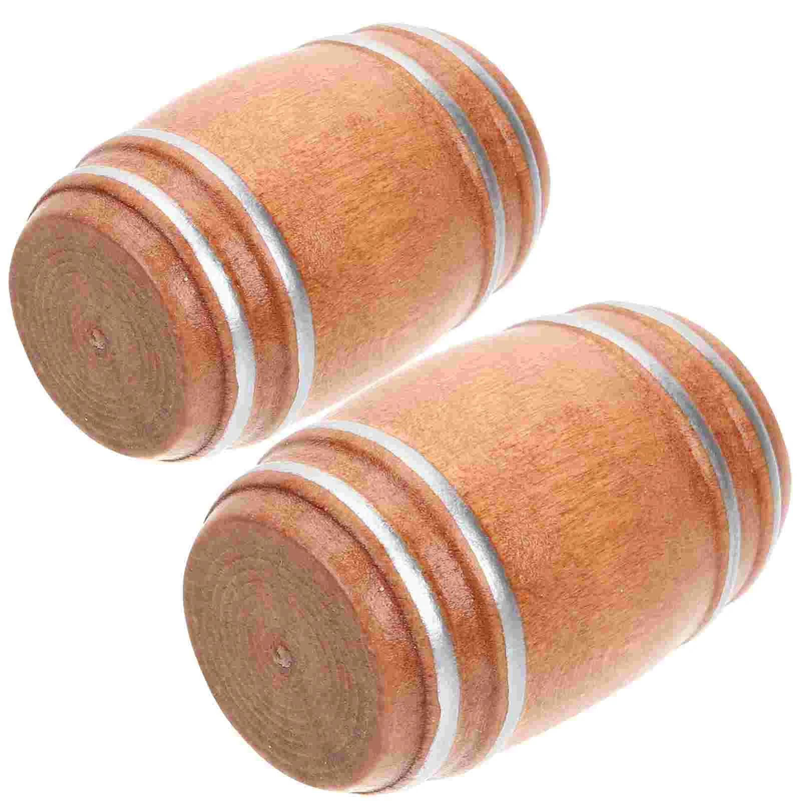 

2 Pcs Beer Barrel Miniature Wooden Models Toy Tiny House Accessories Barrels Child Little