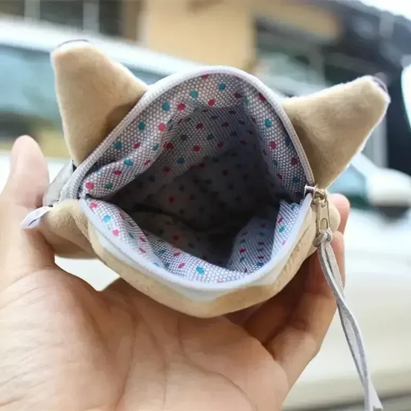Милый мультяшный кот, плюшевый кошелек для монет, сумка для монет с изображением кота, милый кошелек для закусок, забавная сумка для хранения, мини-милая сумка, кошельки для монет