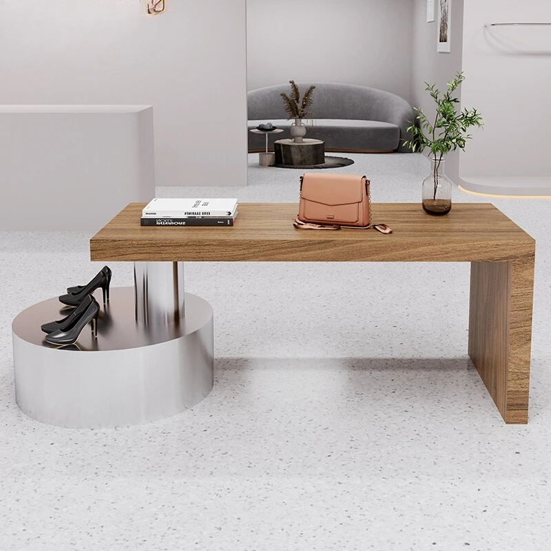 

Clothing store commercial display stand walnut shoe store Nakajima platform water table product display cabinet storage table