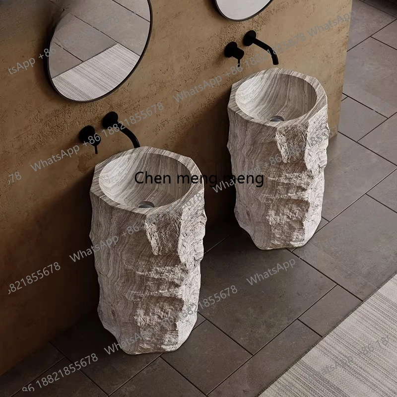Outdoor courtyard column basin integrated floor-to-ceiling balcony personalized art wash basin B & B wash basin