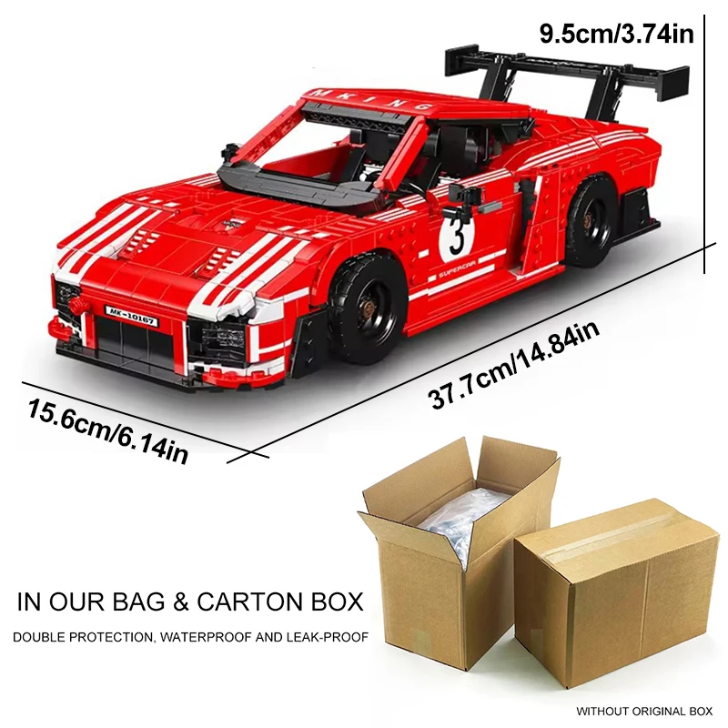 Mold King 10167 Technische Klassieke Auto Speelgoed Rood 935 Sport Racing Voertuig Bouwsteen Assemblage Model Baksteen Kinderen Kerstcadeau