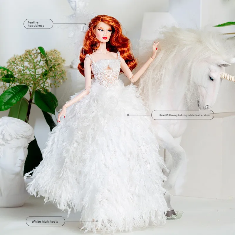 Xianxian 人形服スーツ 1/6 アニメ BJD スーパーモデル人形服アクセサリーフェザードレスガーゼスカート女の子 DIY おもちゃコレクター