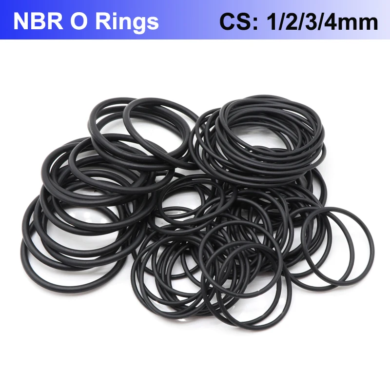 50pcs NBR O Rings CS1 2 3 4 mm OD 5~80mm Automobile Nitrile Rubber Washer Round O-Type Corrosion Oil Resist Sealing Gaskets