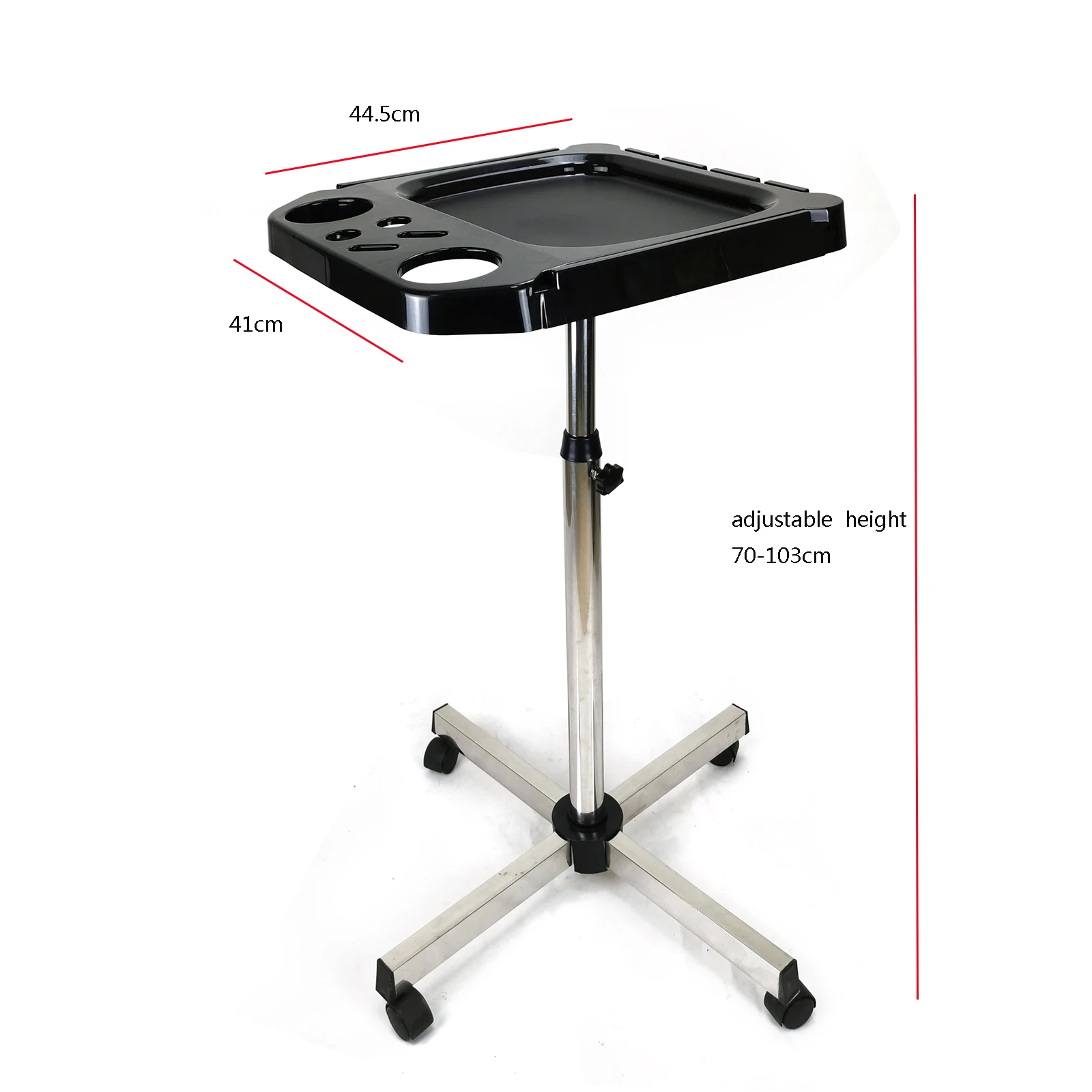 Durable and Adjustable Salon Trolley with Large Capacity Tray, Open Design, and Multiple Compartments for Hairdressing and