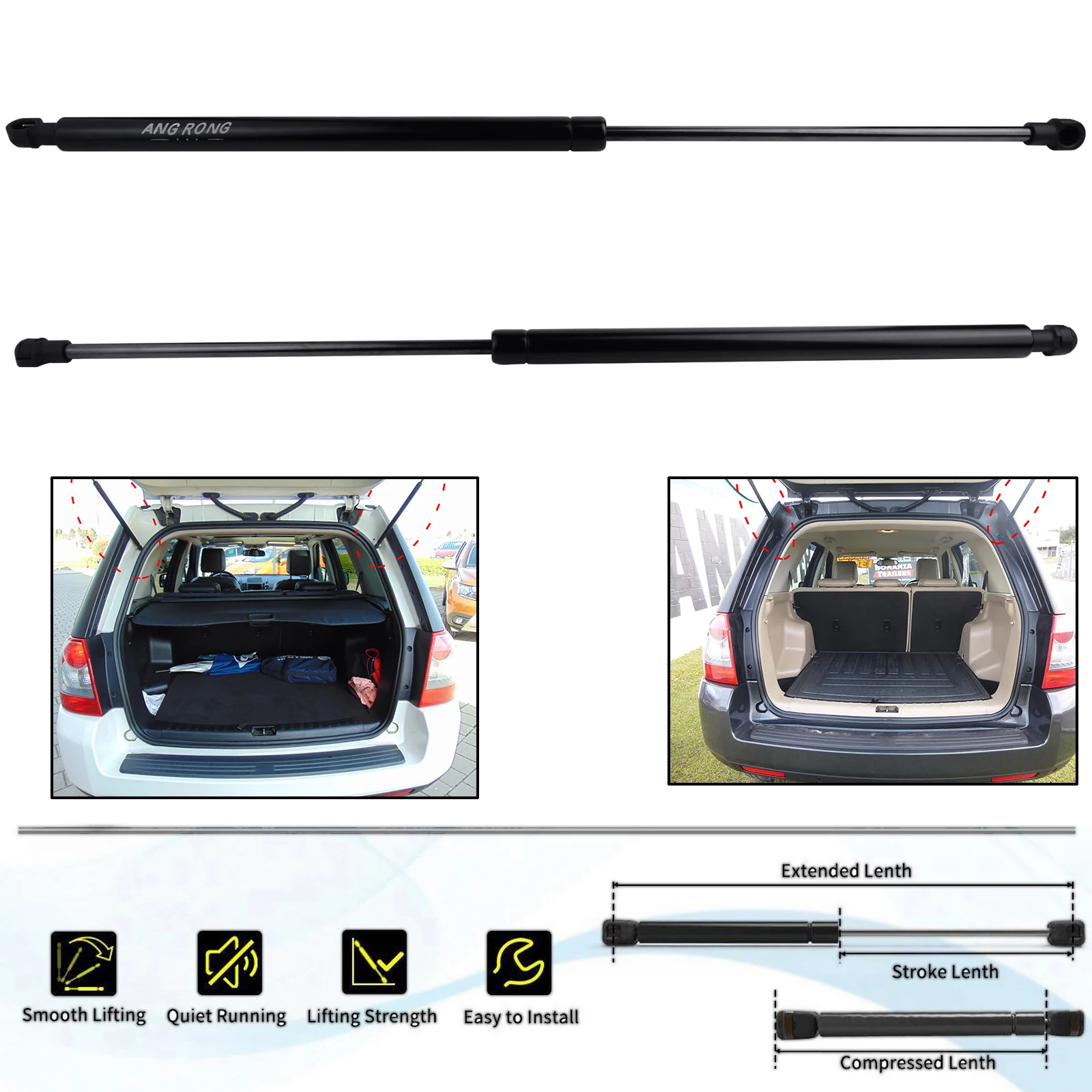 Pour 06-14 Land Rover Freelander II L359 entretoises de Support de gaz de coffre de hayon arrière