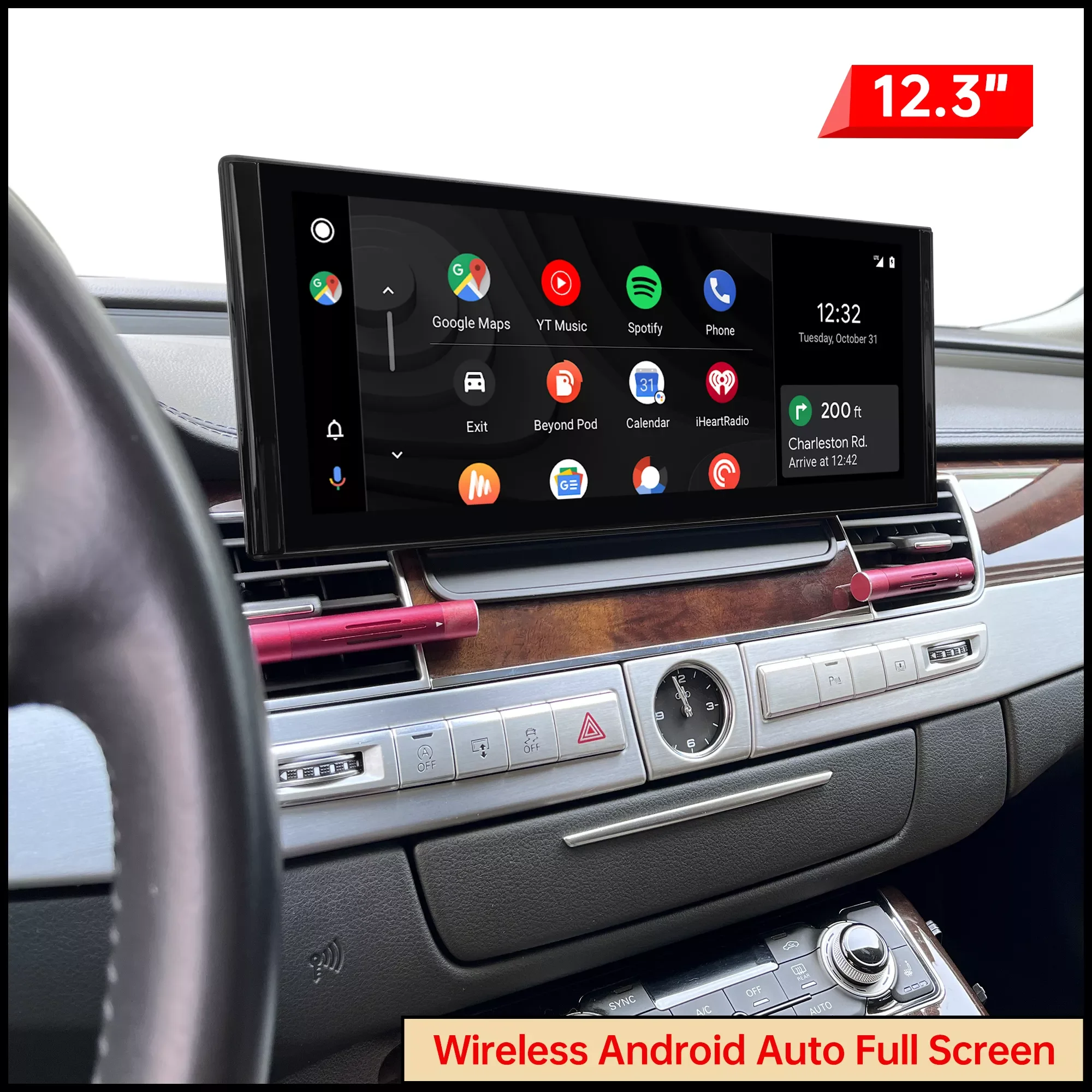 Hualingan Apple CarPlay for Audi A8 D4 Android Auto 12.3 touch screen upgrade GPS navigation music video BT Google Maps YouTube