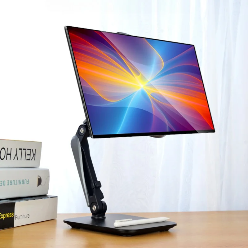 Przenośny Monitor stojak na ramię ze stopu Aluminium składany uchwyt monitora na 8-18 Cal konsola do gier telefon komórkowy