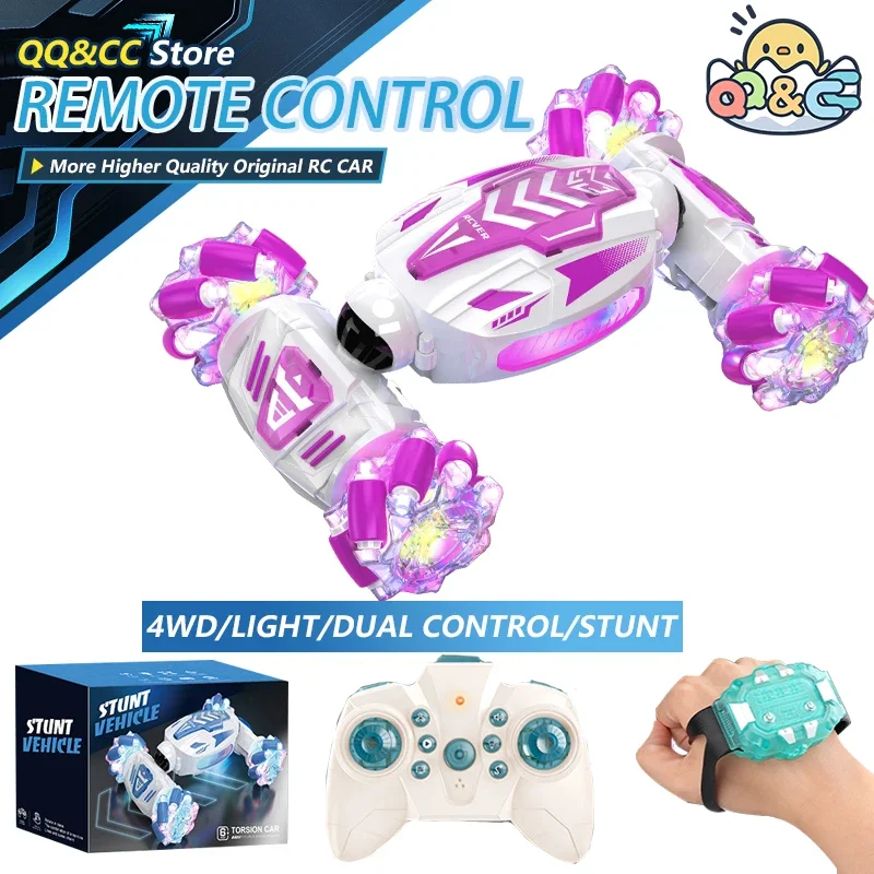 

RC Mini Twist Cars Side Drift Climbing Vehicle Dual Remote Control Electric Car Lights Music Stunt Toys for Kids Girls Boys Gift