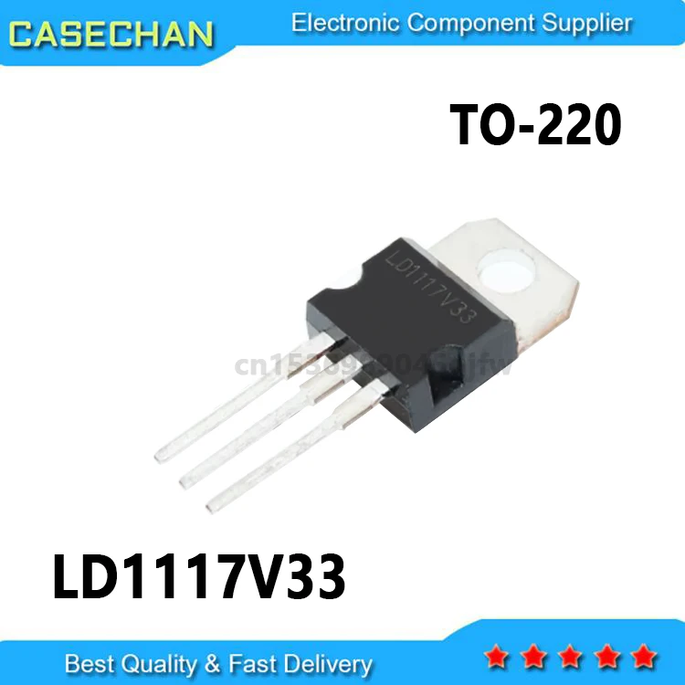 10PCS New and Original TO-220 LD1117 3.3 LD1117AV33  LD1117V33 TO-220