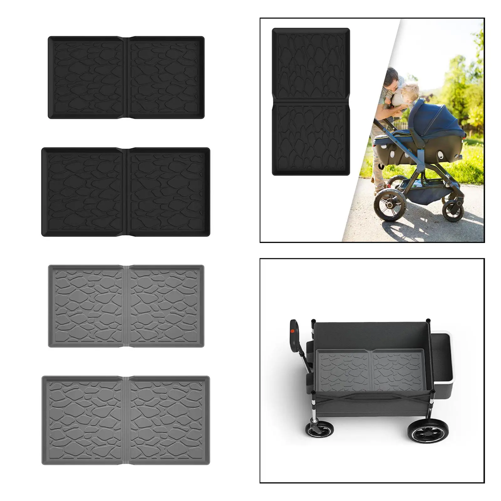 Silicone Stroller Wagon Mat Easy Clean Protection Protect from Sand Dirt Seat Cushion Sturdy Waterproof Portable Wagon Accessory