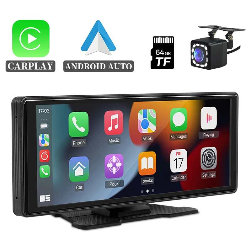 Hippcron 10,26'' Auto Radio Bildschirm Multimedia Video Player Drahtlose Carplay Android Auto Mirrorlink BT AUX TF USB Universal