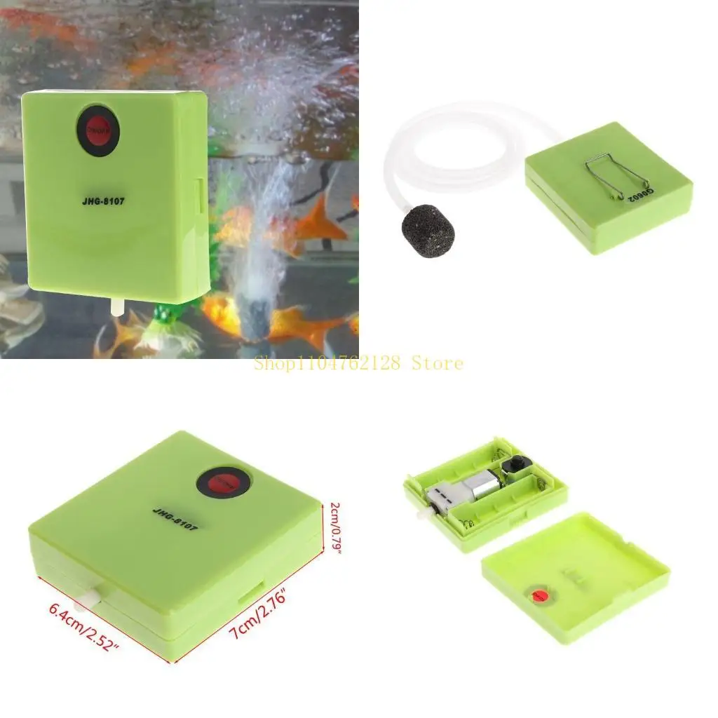 

Аквариумный воздушный насос Портативный мини -воздушный насос аккумулятор с воздушным камнем для наружных переборок на рыбе