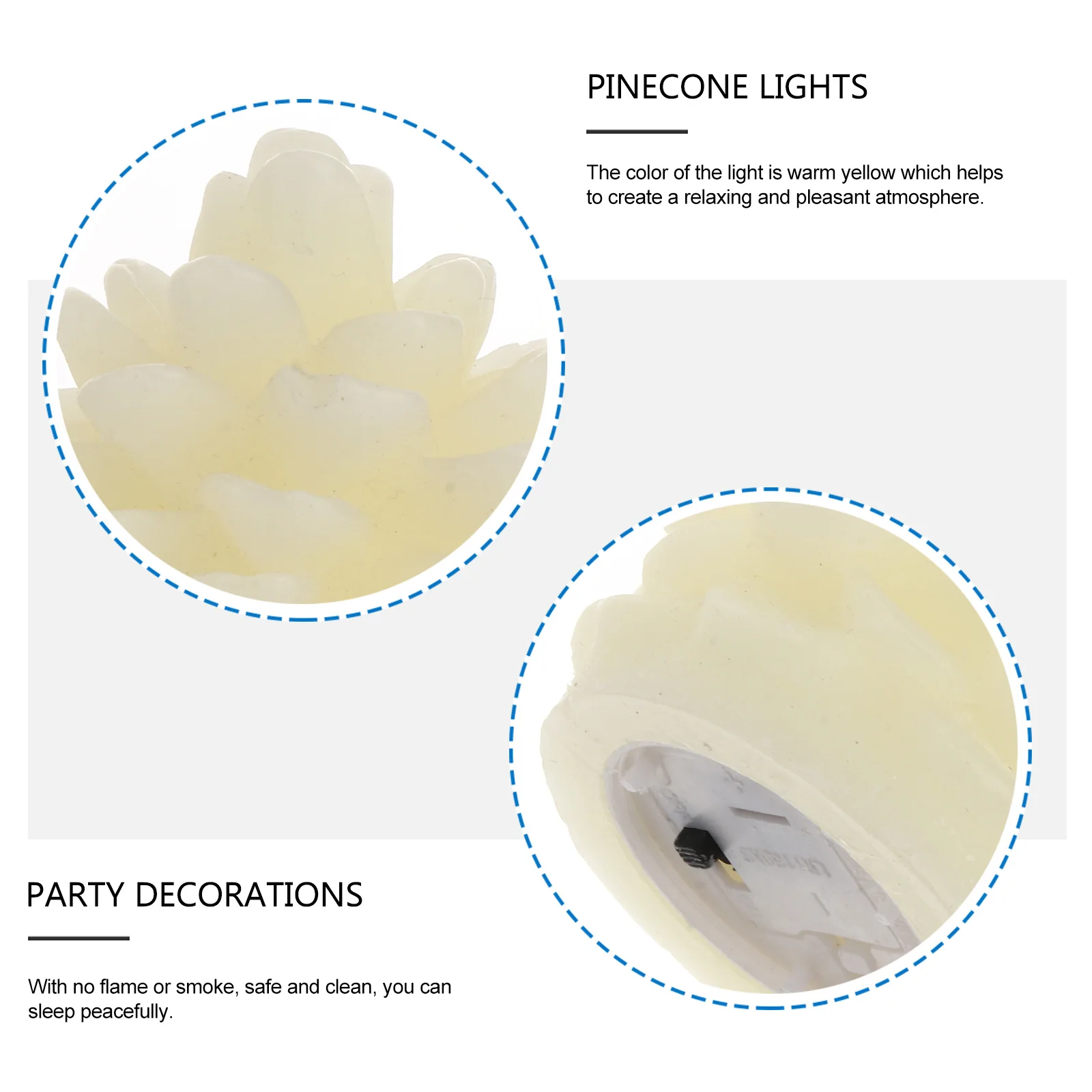 

3 Pcs Pine Cone LED Lights Warm Yellow Flickering Flameless C les USB Tea Lanterns Christmas Party Decorations