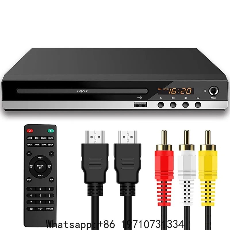 DVD Player 1080P High-defination Home Box For TV CD Discs  AV Output Built-in MIC-port All Region Free