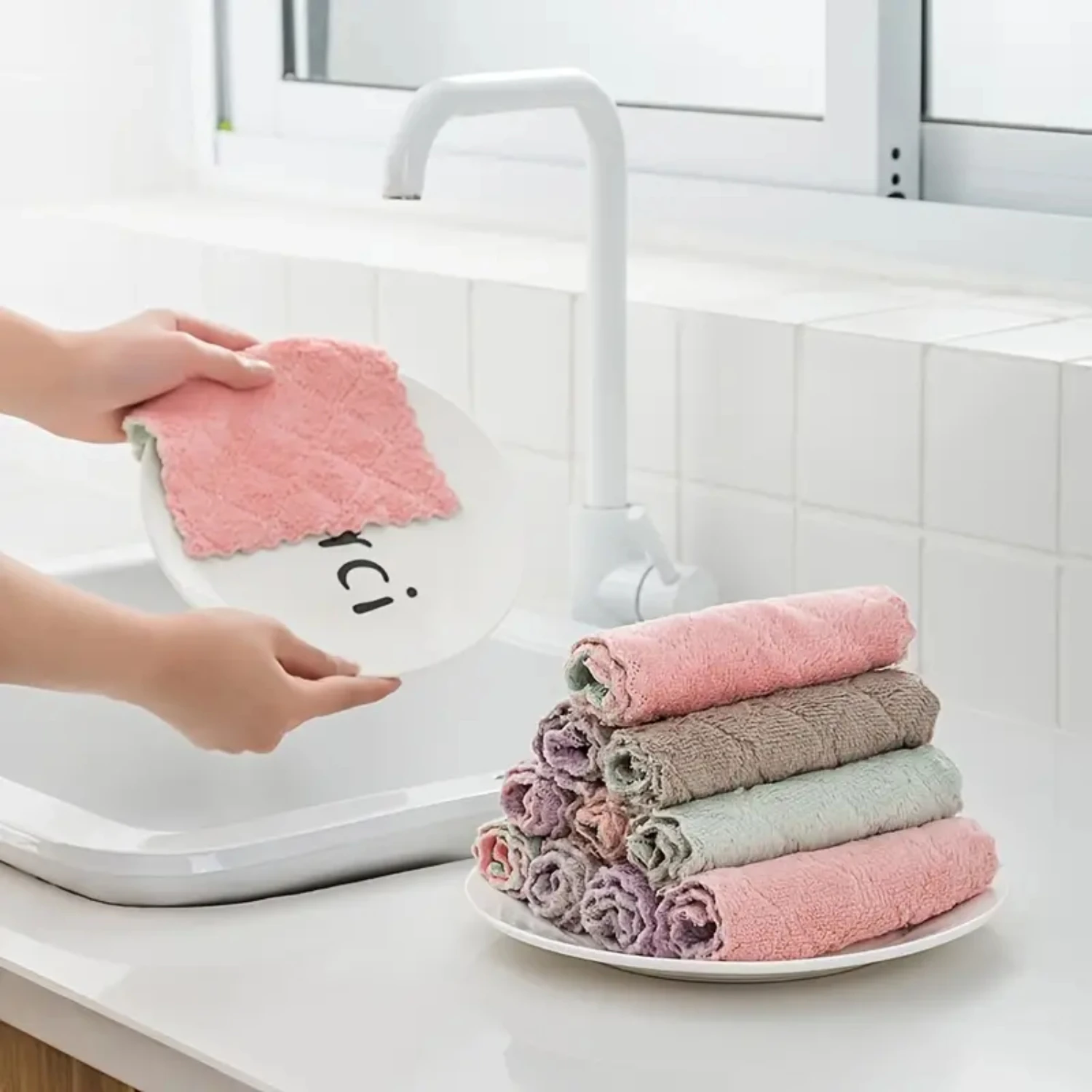 Non-stick Oil Rag Household Dishcloth, Housework Cleaning Does Not Shed Lint, Non-stick Oil Rag Absorbs Water And Removes Oil