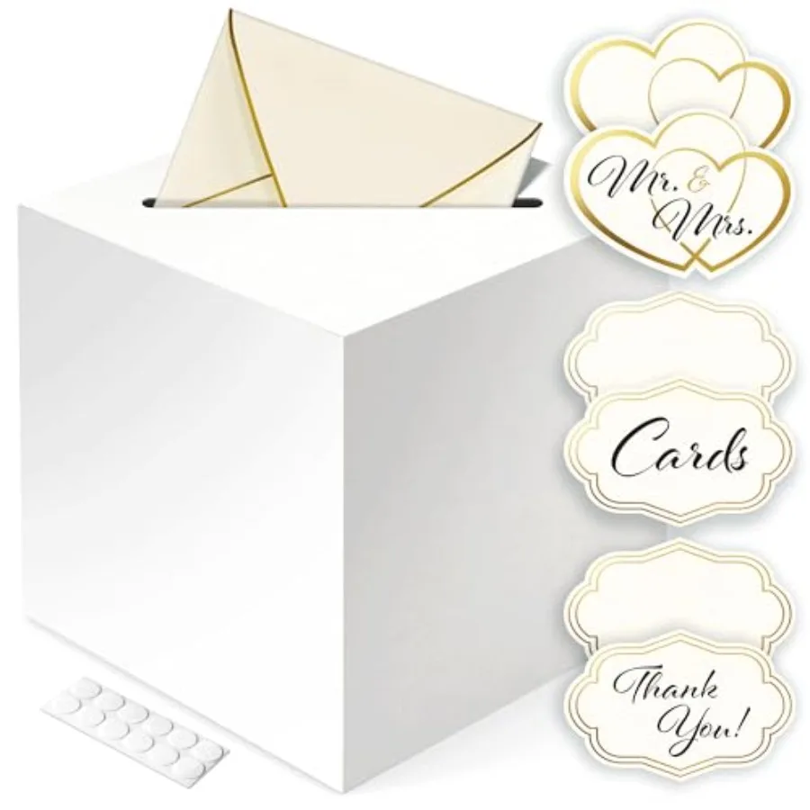 

Gift Card Box for Party — Card Box for Wedding Reception, Birthday, Baby Shower with Slot — Ideal for Gift Wedding Memory Envel