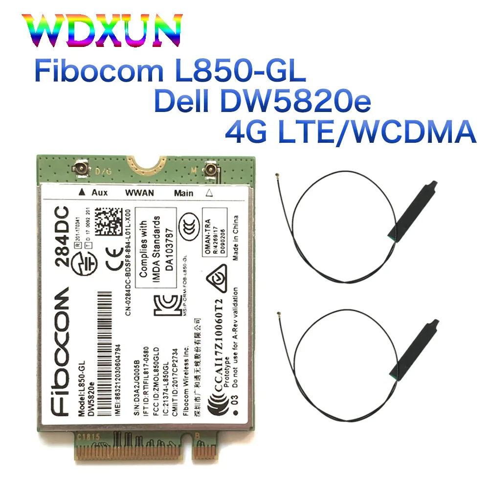 DW5820e Fibocom L850-GL LTE/WCDMA 4G Wwan-karte Modul 0284DC 284DC für DELL laptop 3500 5400