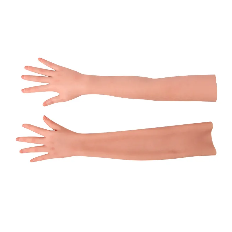 100% Silicone Female Hand Gloves Sleeves Highly Simulated Skin texture Prosthesis Arm Cover Scars for Crossdresser Cosply