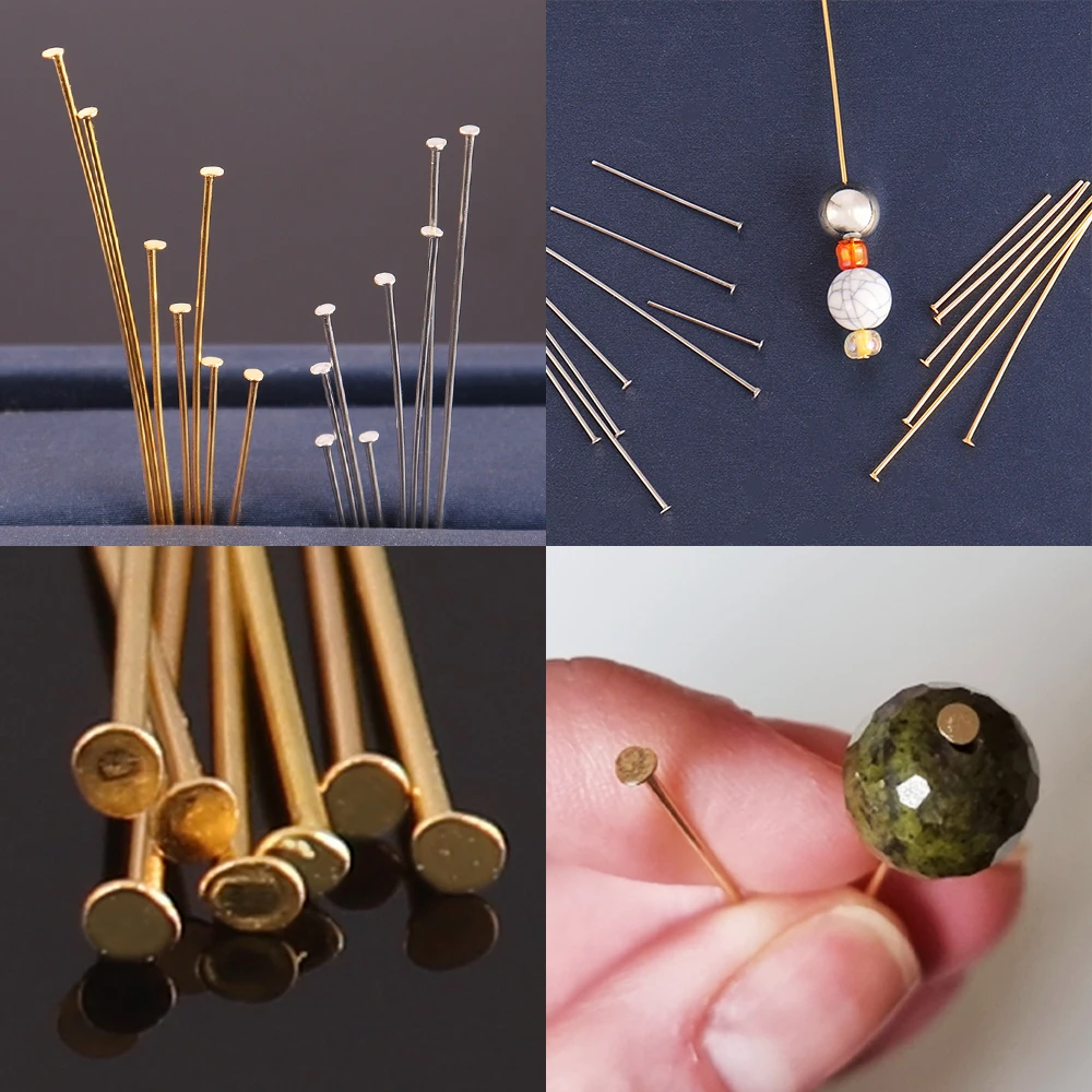 316 aço inoxidável cabeça chata Pin, bola Pins para DIY Fazer Jóias, Descobertas e Acessórios, 100PCs, 15-50mm