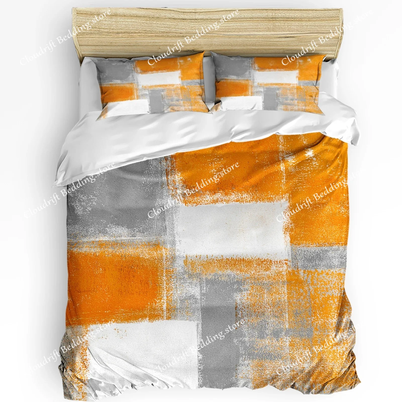 Geometric Red Black Gray Solid Abstract Bedding Set For Double Bed Home Textile Duvet Cover Quilt Cover Pillowcase